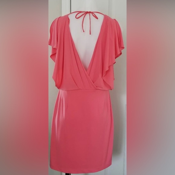 Jessica Simpson Coral Mini V Swoop Back Dress SZ 6 - Picture 2 of 6